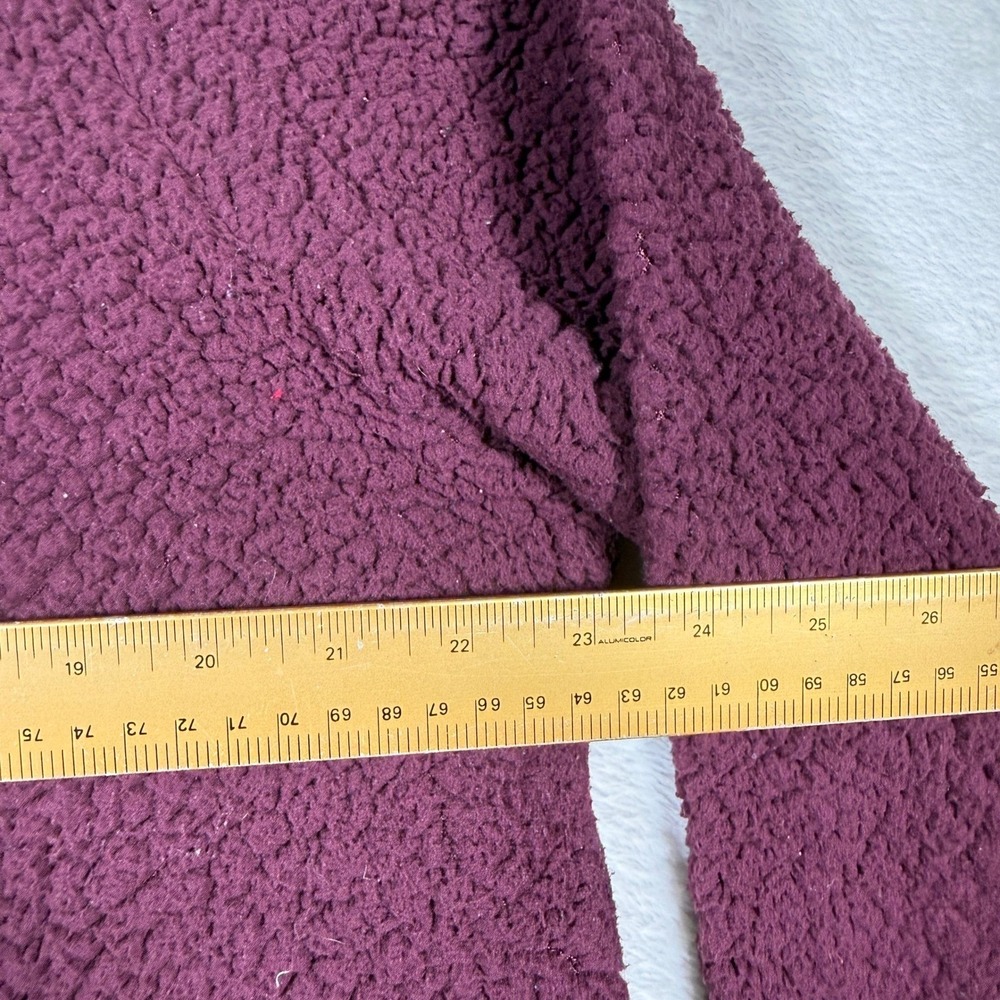 Calvin Klein Burgundy Sherpa Fleece Crewneck Sweatshirt Pullover Logo L G Womens - Picture 6 of 7